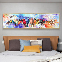 Lade das Bild in den Galerie-Viewer, Vögel - voller runder Diamant - 80x30cm