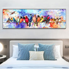 Lade das Bild in den Galerie-Viewer, Vögel - voller runder Diamant - 80x30cm