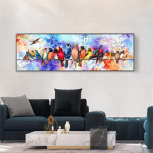 Lade das Bild in den Galerie-Viewer, Vögel - voller runder Diamant - 80x30cm
