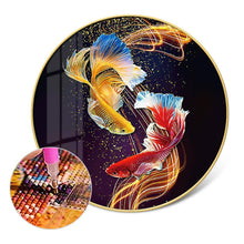 Lade das Bild in den Galerie-Viewer, Fisch - voller runder Diamant - 40x40cm