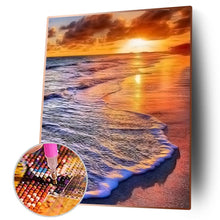 Lade das Bild in den Galerie-Viewer, Abendstrand - voller runder Diamant - 30x40cm