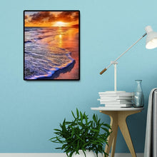 Lade das Bild in den Galerie-Viewer, Abendstrand - voller runder Diamant - 30x40cm
