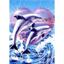 Lade das Bild in den Galerie-Viewer, Delphin - voller runder Diamant - 30x40cm