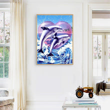 Lade das Bild in den Galerie-Viewer, Delphin - voller runder Diamant - 30x40cm