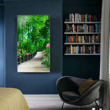 Lade das Bild in den Galerie-Viewer, Grüner Wald - voller runder Diamant - 45x85cm