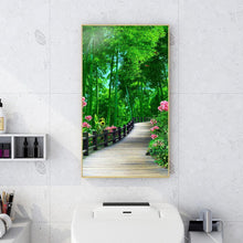 Lade das Bild in den Galerie-Viewer, Grüner Wald - voller runder Diamant - 45x85cm