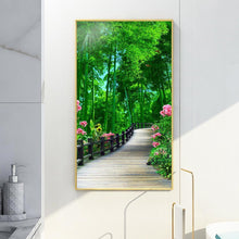 Lade das Bild in den Galerie-Viewer, Grüner Wald - voller runder Diamant - 45x85cm