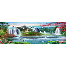 Lade das Bild in den Galerie-Viewer, Wasserfallgarten - voller runder Diamant - 100x40cm