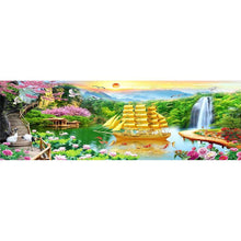 Lade das Bild in den Galerie-Viewer, Wasserfallgarten - voller runder Diamant - 100x40cm