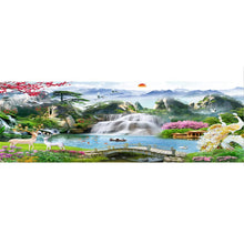 Lade das Bild in den Galerie-Viewer, Wasserfallgarten - voller runder Diamant - 100x40cm