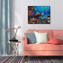 Lade das Bild in den Galerie-Viewer, Meeresschildkröte Tier - voller quadratischer Diamant - 50x40cm