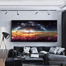 Lade das Bild in den Galerie-Viewer, Stern auf dem See - voller runder Diamant - 100x40cm