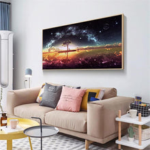 Lade das Bild in den Galerie-Viewer, Stern auf dem See - voller runder Diamant - 100x40cm