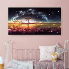 Lade das Bild in den Galerie-Viewer, Stern auf dem See - voller runder Diamant - 100x40cm