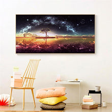 Lade das Bild in den Galerie-Viewer, Stern auf dem See - voller runder Diamant - 100x40cm