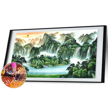 Lade das Bild in den Galerie-Viewer, Berge und Flüsse - voller runder Diamant - 100x50cm
