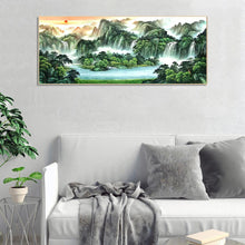 Lade das Bild in den Galerie-Viewer, Berge und Flüsse - voller runder Diamant - 100x50cm