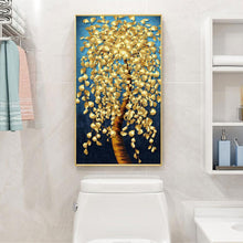 Lade das Bild in den Galerie-Viewer, Goldener Baum - voller runder Diamant - 45x85cm