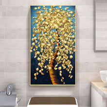 Lade das Bild in den Galerie-Viewer, Goldener Baum - voller runder Diamant - 45x85cm