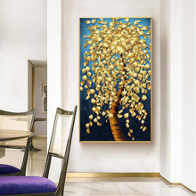 Lade das Bild in den Galerie-Viewer, Goldener Baum - voller runder Diamant - 45x85cm