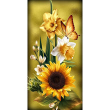 Lade das Bild in den Galerie-Viewer, Sonnenblume - voller runder Diamant - 45x85cm
