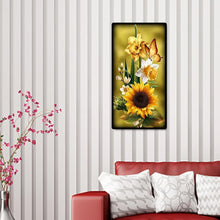 Lade das Bild in den Galerie-Viewer, Sonnenblume - voller runder Diamant - 45x85cm