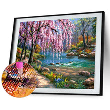 Lade das Bild in den Galerie-Viewer, Flussbaum - voller quadratischer Diamant - 40x40cm