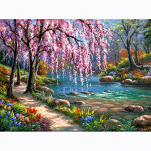 Lade das Bild in den Galerie-Viewer, Flussbaum - voller quadratischer Diamant - 40x40cm