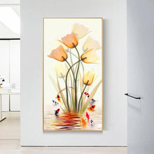Lade das Bild in den Galerie-Viewer, Fischblumen - voller runder Diamant - 45x85cm