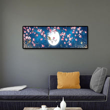 Lade das Bild in den Galerie-Viewer, Vögel in der Nähe des Mondes - voller runder Diamant - 80x30cm
