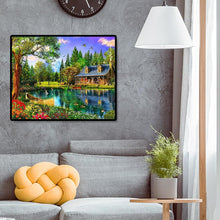 Lade das Bild in den Galerie-Viewer, Malerische Seehaus - voller quadratischer Diamant - 50x40cm