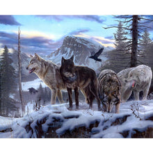 Lade das Bild in den Galerie-Viewer, Wölfe - voller quadratischer Diamant - 50x40cm