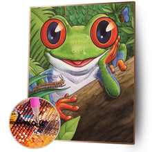 Lade das Bild in den Galerie-Viewer, Frosch - voller quadratischer Diamant - 40x50cm