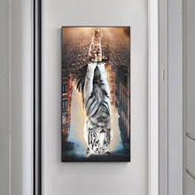 Lade das Bild in den Galerie-Viewer, Katze - voller runder Diamant - 45x85cm