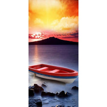 Lade das Bild in den Galerie-Viewer, Segelboot - voller runder Diamant - 40x80cm
