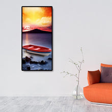 Lade das Bild in den Galerie-Viewer, Segelboot - voller runder Diamant - 40x80cm