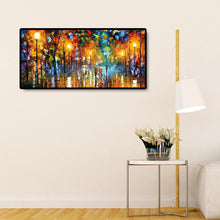 Lade das Bild in den Galerie-Viewer, Straßennachtansicht - voller runder Diamant - 80x40cm