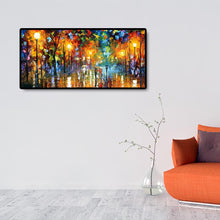 Lade das Bild in den Galerie-Viewer, Straßennachtansicht - voller runder Diamant - 80x40cm