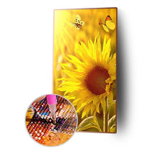 Lade das Bild in den Galerie-Viewer, Sonnenblume - voller runder Diamant - 45x85cm