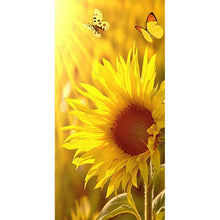 Lade das Bild in den Galerie-Viewer, Sonnenblume - voller runder Diamant - 45x85cm