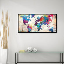 Lade das Bild in den Galerie-Viewer, Weltkarte - voller runder Diamant - 80x40cm
