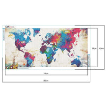 Lade das Bild in den Galerie-Viewer, Weltkarte - voller runder Diamant - 80x40cm