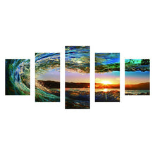 Lade das Bild in den Galerie-Viewer, Wellen 5 Stück - voller runder Diamant - 95x45cm