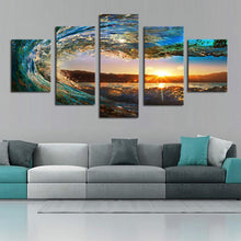 Lade das Bild in den Galerie-Viewer, Wellen 5 Stück - voller runder Diamant - 95x45cm