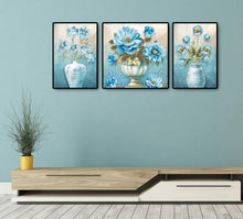 Lade das Bild in den Galerie-Viewer, Blaue Vase 5d voller runder Diamant - 92x45cm