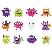 Lade das Bild in den Galerie-Viewer, 12pcs-Monster-Diy Handwerk Aufkleber