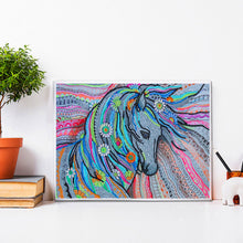 Lade das Bild in den Galerie-Viewer, Pferd-speziell geformtes Kristalldiamant-Gemälde-40*30cm