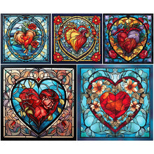 Lade das Bild in den Galerie-Viewer, Buntglas Heart-Full Round Diamond Painting-30x30cm