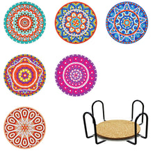 Lade das Bild in den Galerie-Viewer, 8 Stück/Set + 1 Lagerregal-Mandala-Holz Diamond Untersetzer