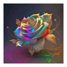 Lade das Bild in den Galerie-Viewer, Farbige Blattgoldrose-Voller Bohrer Diamond Painting